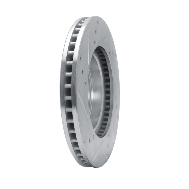 Lexus CT200h Brake Rotor (1) - Front Left - R1 Concepts - Drilled & Slotted - Silver - `10-`17